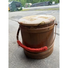 Vintage Large Sewing Basket-Primitive Sewing Box-Home Decor