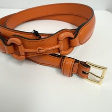 Gucci Leather Horsebit Belt Orange NWT Azalea Michele Sleeper Bag Size 105 Gucci Orange Belts for Women for sale | eBay main image 4