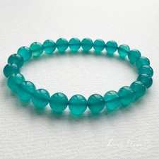 Ice Amazonite Bracelet Natural Blue Green Clear Stone Sooth Spirit Used