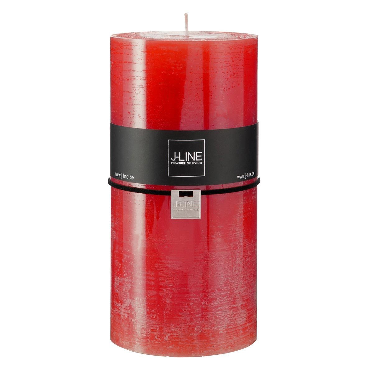 Bougie cylindrique rouge Junina de 20 cm pour décoration de table