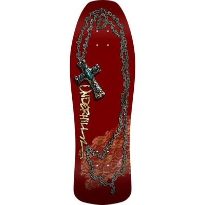 POWELL PERALTA RAY UNDERHILL CROSS SKATEBOARD DECK - BURGUNDY/GOLD FOIL