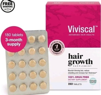 Viviscal Hair Growth Supplement for Women 180 Tablets - 3 complimentary Supply