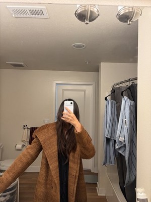 Authentic Max Mara Women s Wool Brown Long Overcoat vintage