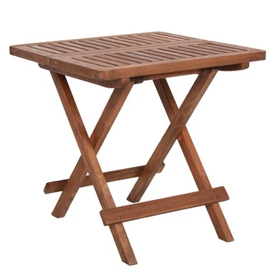 Eukalyptus Gartentisch geölt - 50 cm - Holz Klapp Beistell Tisch Blumen Hocker - Bild 1 von 4