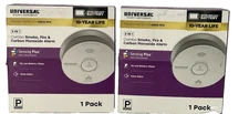 Lot of 2 Universal Security Instruments Combination Smoke and Carbon Monoxide