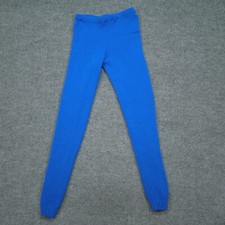 Vintage Betsey Johnson Pants Womens Small Blue Sweater Knit Wool Blend 80s