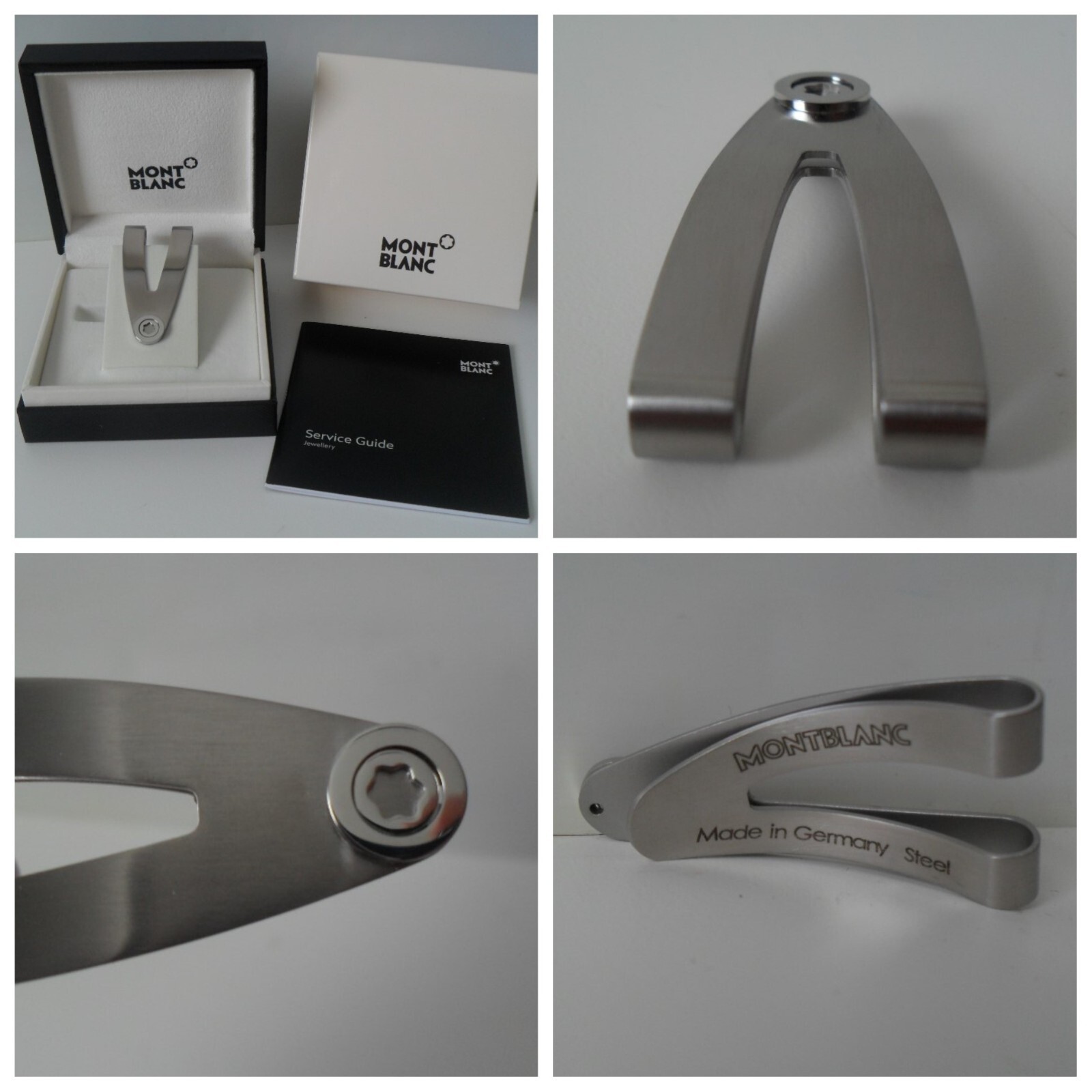 Montblanc Money Clip - Classic Urban Walker MB9902 Polished Stainless Steel New!-image