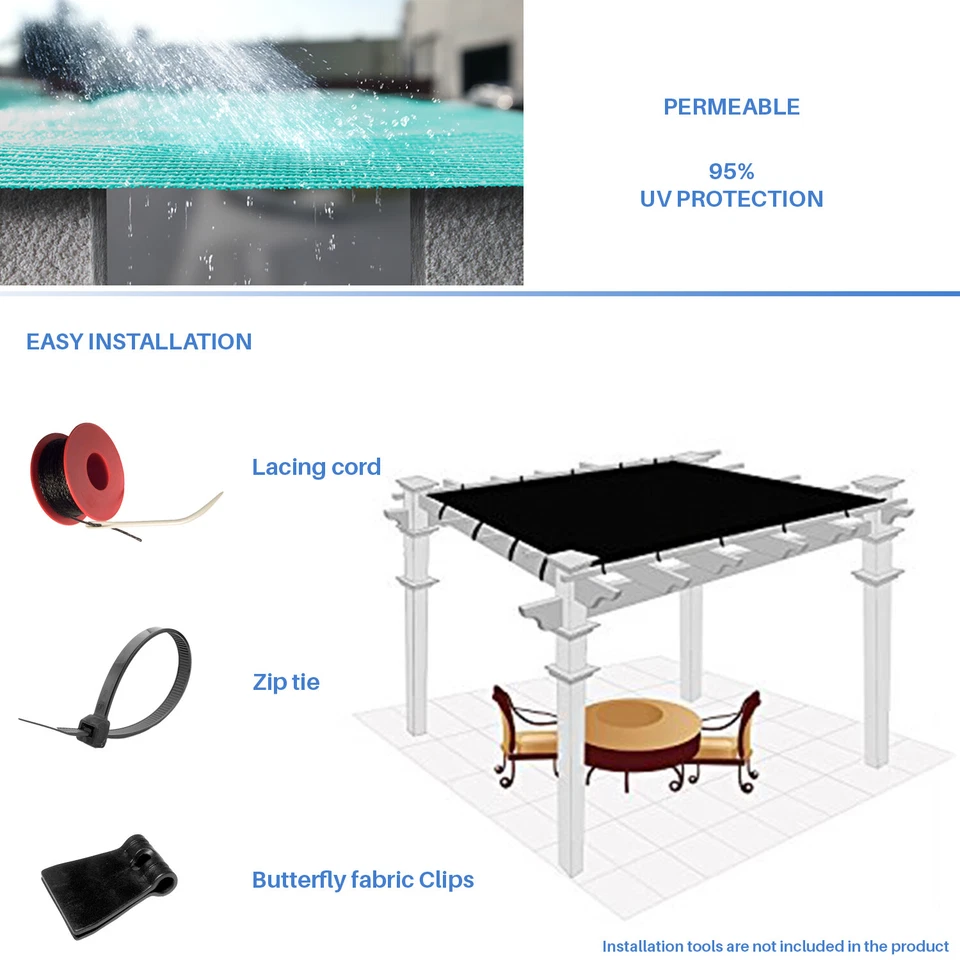 8 FT Turquoise Fabric Roll Sunwind Screen UV Block Shade Cloth patio Yard - Image 4 of 4