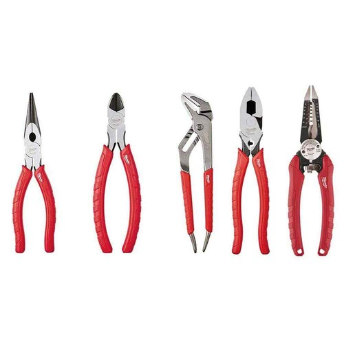 Milwaukee Electricians Lineman Pliers Hand Tool Set Wire Strippers 5 Piece Set - Picture 2 of 12
