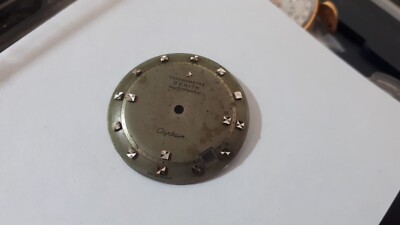 Vintage Original  Automatic Zenith Captain Chronometer Silver Sunburst Dial