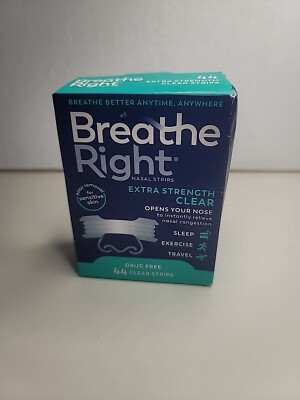 Breathe Right Nasal Strips, Extra Strength, 44 Clear Strips/Box Sensitive Skin