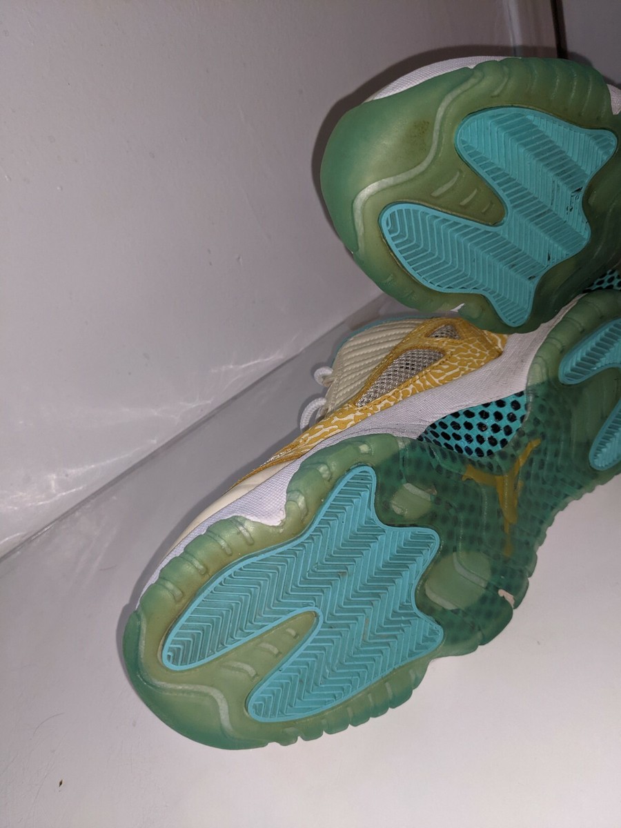 Nike Air Jordan 11 XI Retro Low Azure Maize Teal US 11 Sneakers