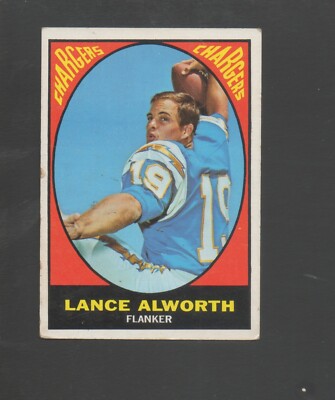 1967 Topps Football Card #123 Lance Alworth-San Diego Chargers Vg Ex Card