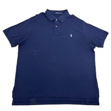 Polo Ralph Lauren Shirt Mens 2XB Big Navy Blue Short Sleeve Polo Golf Preppy