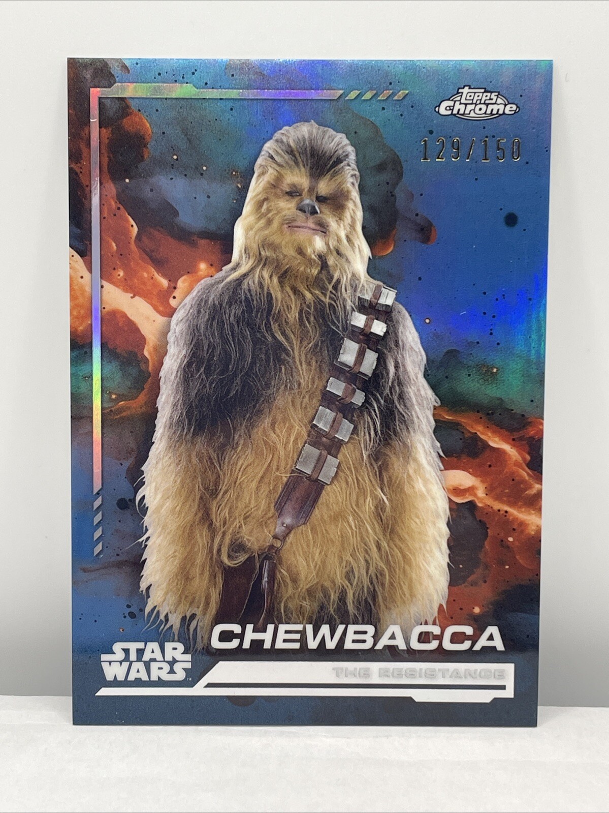 2024 Topps Chrome Star Wars Chewbacca #107 Skywalker Blue Refractor /150