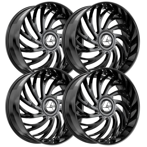 (Set-4) Azara AZX-101 18x8 5x114.3/5x120 35mm Gloss Black wheels rims ...