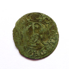 SWEDEN LIVONIA 1 SOLIDUS 1660-1665 (ND), BILLON, RIGA, CHARLES XI, KM#A5