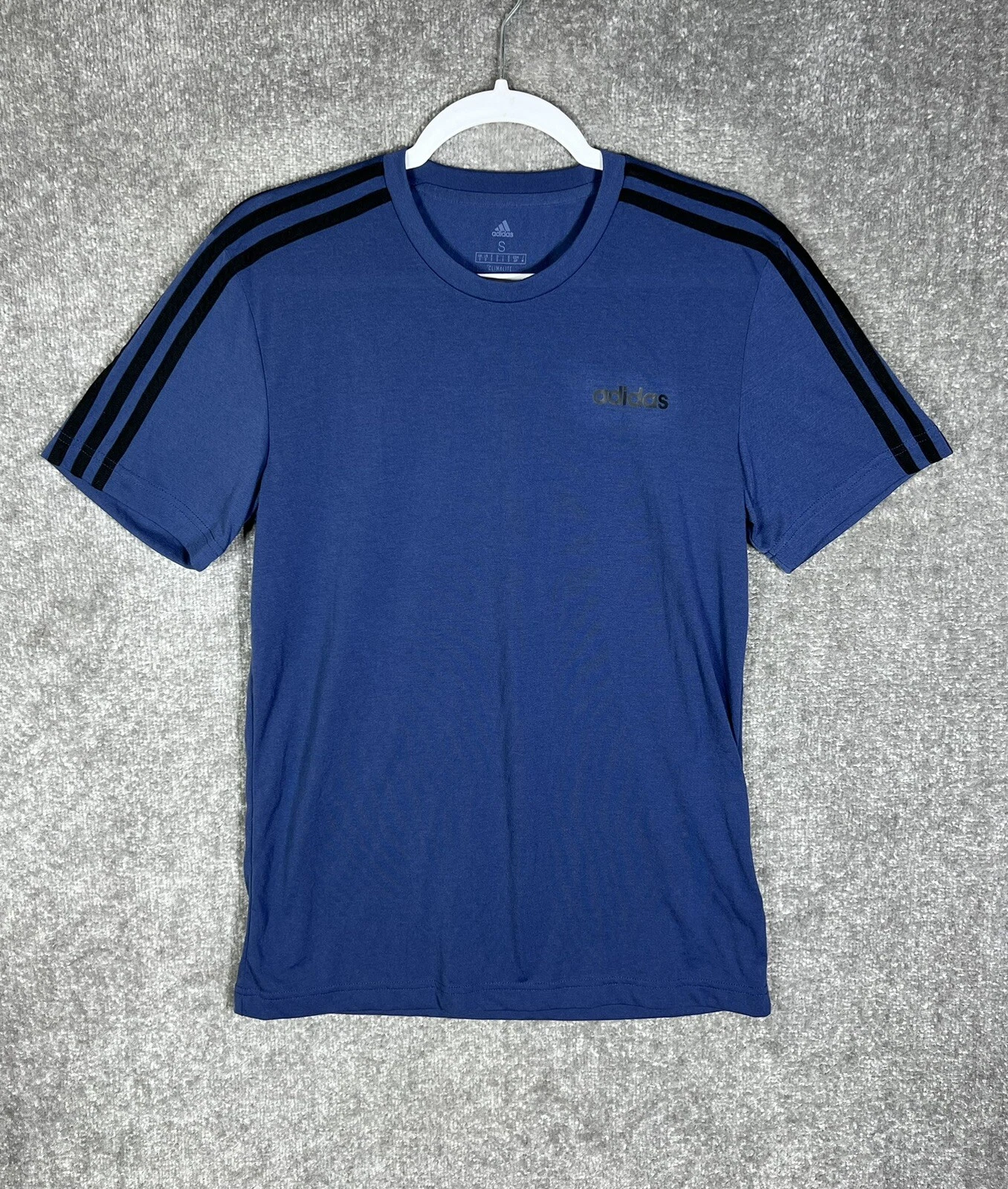 Adidas Climalite Tee T-Shirt Mens Size Small Short Sleeve Blue Polyester