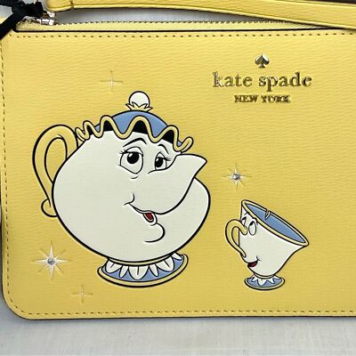 Beauty & The Beast Mrs. Potts Wristlet Yellow Disney Clutch New