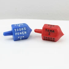 2 Pack - Pirinola Toma Todo Plastic Size 2.75 In Mexican Traditional Toy Mercado