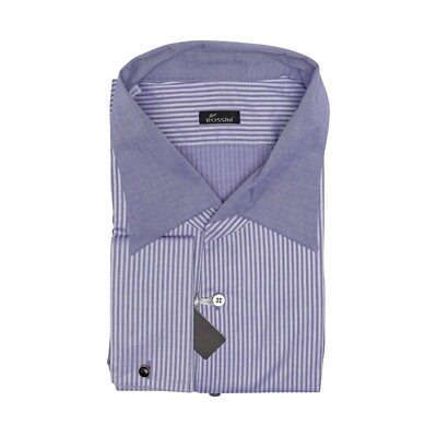 Gerlin X Avi Rossini Hemd Violett Jacquard Alumo Baumwolle Zilli