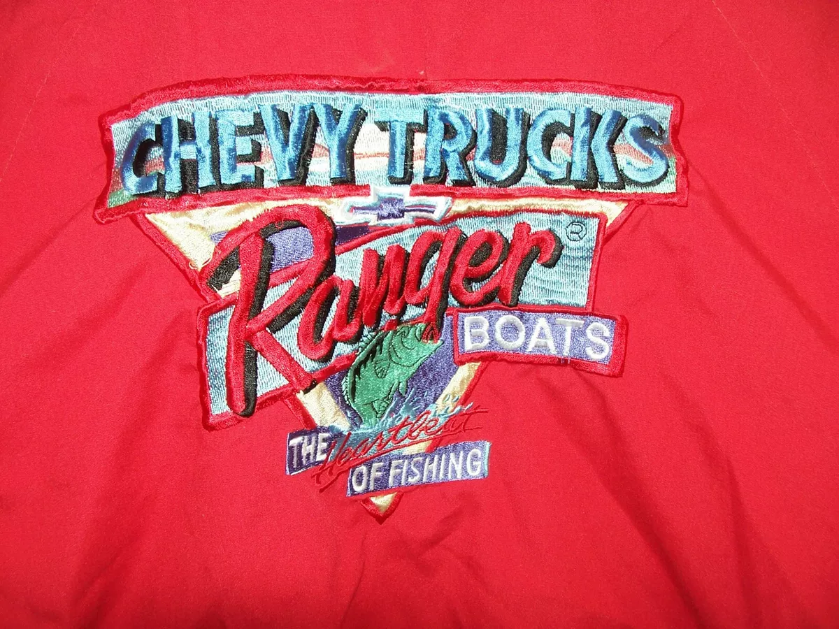 Mens Size Medium Red Ranger Boats Chevy Trucks Fishing Jacket Coat M Boys  Womens