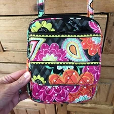 Small Vera Bradley Cross Body Bag Mini Colorful Paisley Pockets Travel 7 x 8