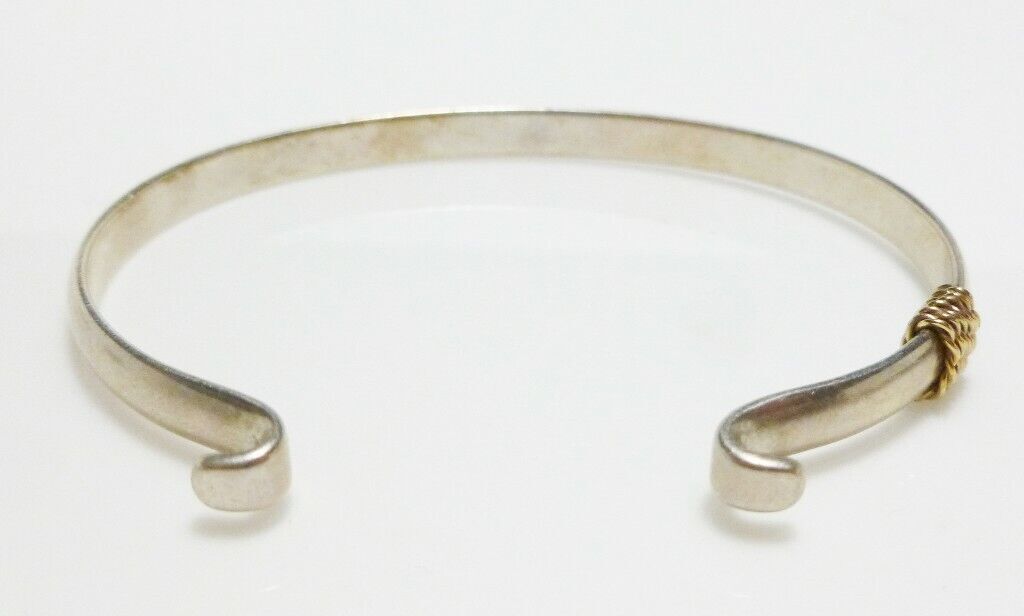 STERLING SILVER 14K GOLD WIRE STACKABLE DESIGNER … - image 1