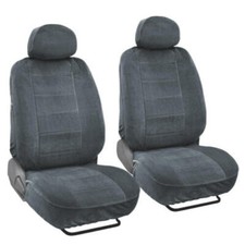 Premium Encore Thick Velour Car Seat Covers For Front Bucket Seats 4pc - Beige