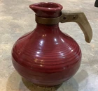 BEAUTIFUL BAUER RINGWARE CARAFE SCARCE BURGUNDY GLAZE EXCELLENT 1930's