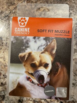 Canine Friendly Soft Fit Dog Muzzle Charcoal Color Small SHIPS NEXT DAY