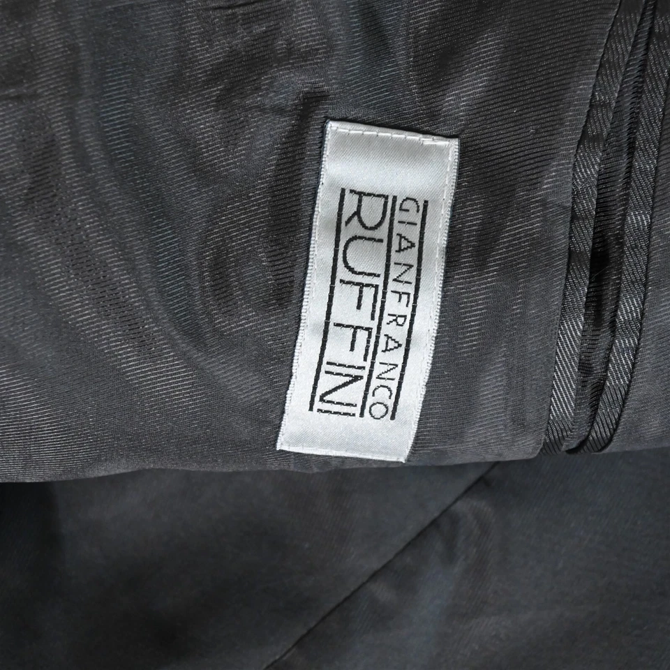 复古 Ruffini 44R 32x32 灰色格子双排扣男式夹克外套 — 第 4/4 张图片