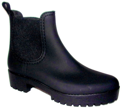New Jeffrey Campbell Cloudy Black Waterproof Chelsea Rain Boots 10 M