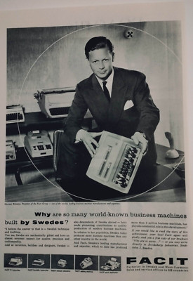 FACIT Vintage Print Ad !! '' Printing press ''