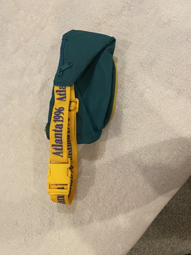 Vintage 1996 Atlanta Olympics Fanny Pack Pouch 2 Pockets Purple Green Yellow - Picture 4 of 4