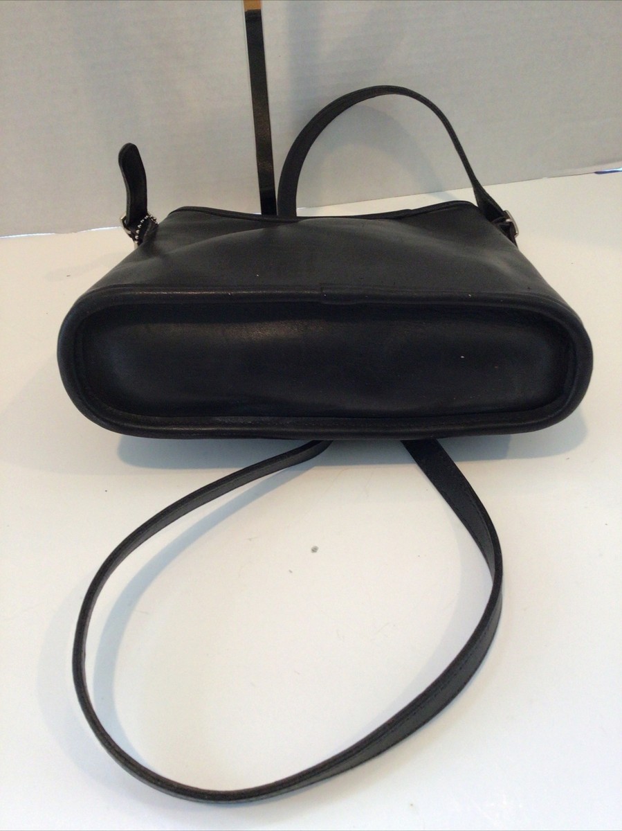 Coach Vintage Black Mambo Zip Top Leather Cross Body Purse 9062 | eBay