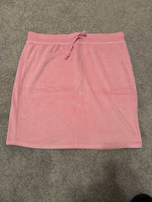 L.L. Bean Terry Cloth Pull On Skirt Sz M Pink L L Bean