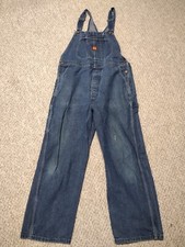 Vintage Big Ben Bib Overall Men's Size 40x30 Carpenter Blue Jean Work