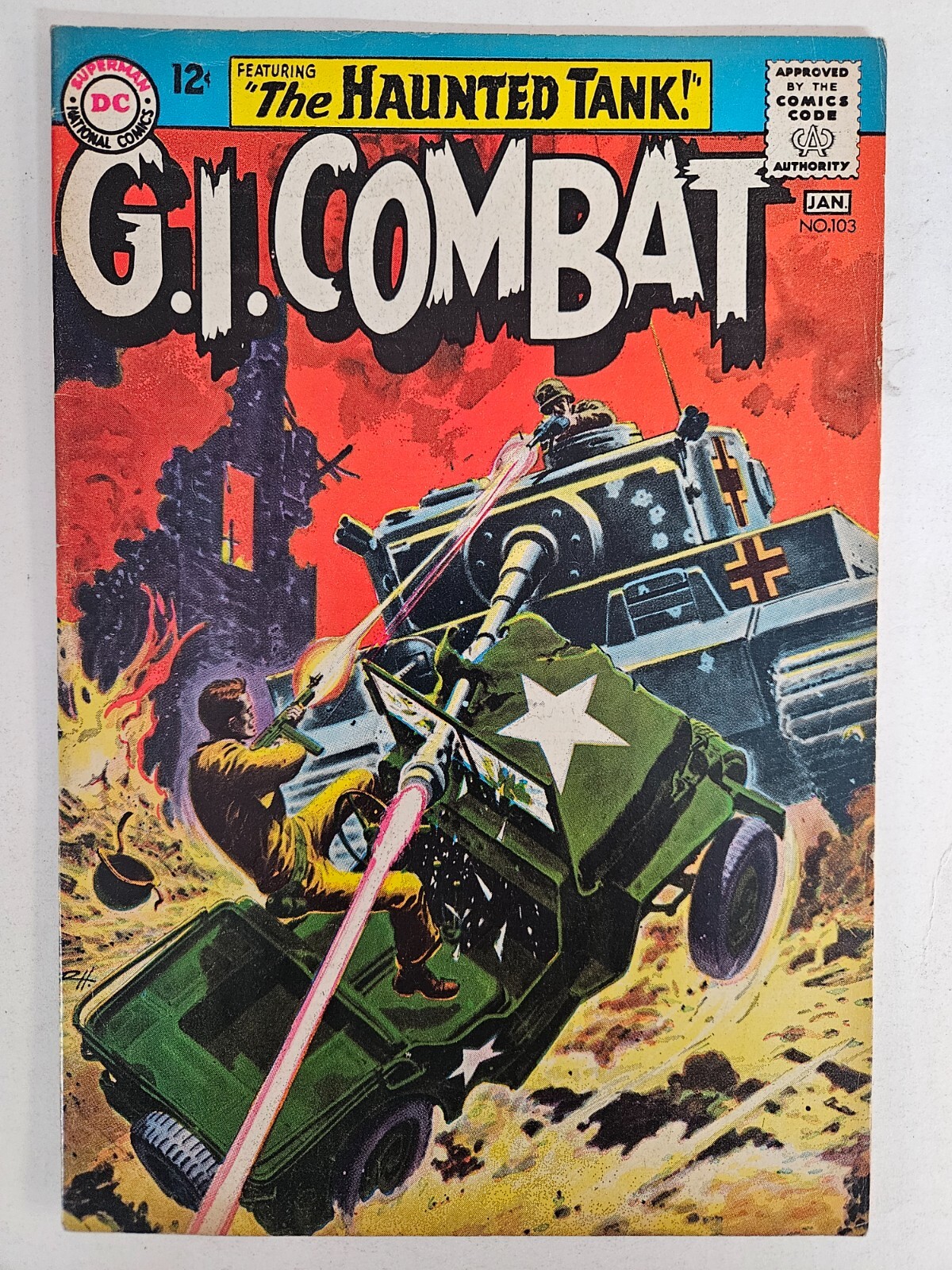 G I Combat #103  Grey Tone Haunted Tank  DC Comics 1964 FN