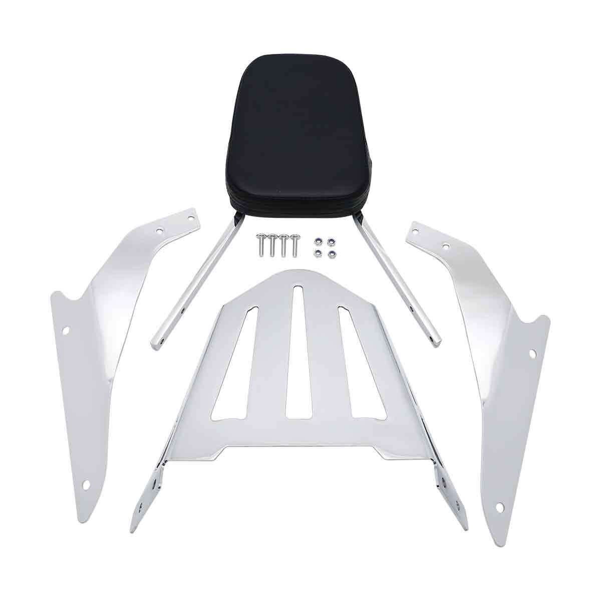 Chrome Backrest Sissy Bar with Luggage Rack for Suzuki Boulevard