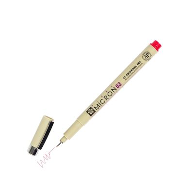 XSDK03-19 Sakura Pigma Micron 03 Marker Pen, 0.35mm Tip, Red, Pack of 1
