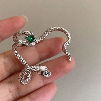 Trendy Creative Snake Shaped Ear Clip Personalized Exaggerated Earrings Gift _cn