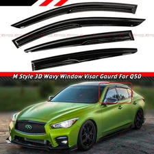 FOR 2014-24 INFINITI Q50 M STYLE AERO 3D WAVY WINDOW VISOR RAIN GUARD DEFLECTOR