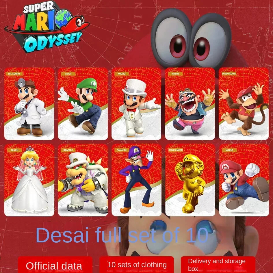 amiiboカード Odyssey Amiibo NFC Card Full Set of 10 Switch Game Clothing Props