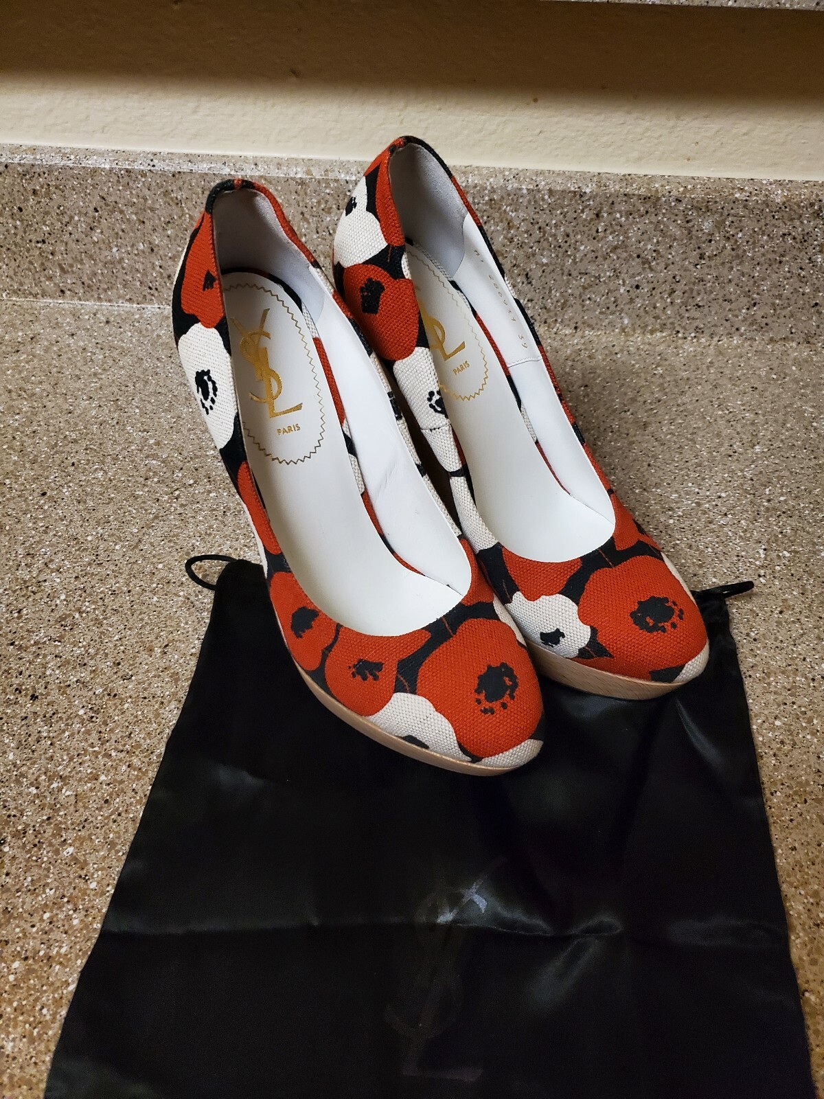 SAINT LAURENT Zeppe nuove YSL Maryna in legno di papavero taglia EU 39 US 8 5