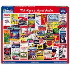 1000 Piece Jigsaw Puzzle, US Maps Travel Guides