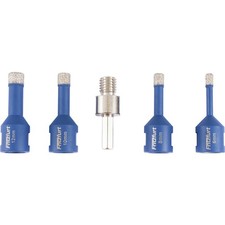 FRITZFURT 1191-3142 Diamantbohrer-Set 5teilig 6 mm, 8 mm, 10 mm, 12 mm Gesa...