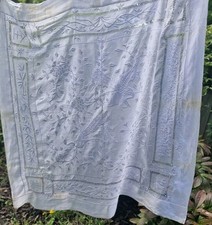 ANTIQUE TABLECLOTH CHINESE PINA HAND EMBROIDERY 1900 HOME