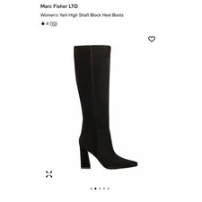 Marc Fisher LTD Boots Women's Size 9M Black Suede Yarli Knee High Block Heel