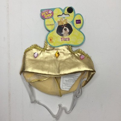Rubies Pet Shop Gold Tiara Halloween Costume Gems Bling Medium Large Med Lg M L